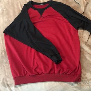 Red and Black Long Sleeve Sweater